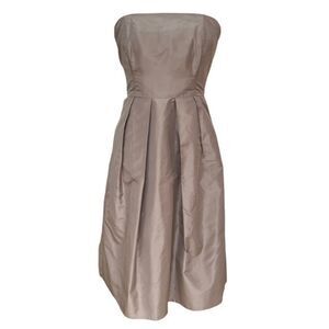 J. Crew 100% silk strapless cream satin dress size 4
